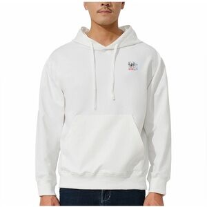 HUGE SPORTS Classic Revival White Hoodie - Mountains & Seas Series 054